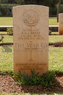 BEIRUT WAR CEMETERY - PARRY, EDGAR GEORGE JARVIS